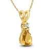 .67CT DIAMOND & AAA CITRINE 14KT YELLOW GOLD PEAR SHAPE & ROUND FLOATING PENDANT