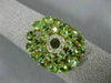 5.13CT DIAMOND & AAA PERIDOT & TSAVORITE 14K YELLOW GOLD 3D FILIGREE FLOWER RING
