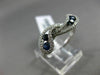 ESTATE .75CT DIAMOND & AAA SAPPHIRE 14KT WHITE GOLD 3D ETOILE LEAF INFINITY RING