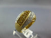 LARGE 1.77CT DIAMOND & AAA YELLOW SAPPHIRE 14KT YELLOW GOLD MULTI ROW WAVE RING