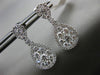 ESTATE 1.74CT DIAMOND 18K WHITE GOLD 3D PEAR SHAPE CLUSTER HALO HANGING EARRINGS