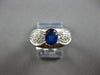 WIDE 1.58CT DIAMOND & AAA SAPPHIRE 14KT WHITE GOLD OVAL & ROUND ENGAGEMENT RING