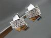 ESTATE .96CT DIAMOND 14KT WHITE GOLD PAVE "X" DESIGN HUGGIE EARRINGS #16918