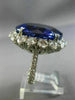 ESTATE EXTRA LARGE 31.4CT DIAMOND & AAA EXTRA FACET TANZANITE PLATINUM HALO RING