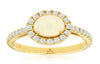 .83CT DIAMOND & AAA OPAL 14KT YELLOW GOLD OVAL & ROUND SOLITAIRE FRIENDSHIP RING