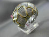 ESTATE LARGE 1.38CT DIAMOND 18K WHITE & YELLOW GOLD HANDCRAFTED PAVE NUGGET RING