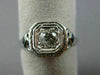 ANTIQUE .53CT DIAMOND & AAA SAPPHIRE 18K WHITE GOLD SQUARE ENGAGEMENT RING 26026