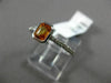 ESTATE .70CT DIAMOND & CITRINE 14KT WHITE GOLD 3D CLASSIC BEZEL ENGAGEMENT RING