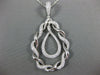 ESTATE EXTRA LARGE 1.54CT DIAMOND 18KT WHITE GOLD FLOWER TEAR DROP LOVE PENDANT