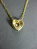 ESTATE .10CT DIAMOND 14KT YELLOW GOLD SOLITAIRE FLOATING HEART PENDANT #14643
