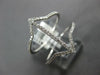 ESTATE WIDE .27CT DIAMOND 14KT WHITE GOLD 3D DOUBLE ANCHOR V SHAPE FUN LOVE RING