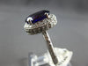 LARGE 3.89CT DIAMOND & AAA AMETHYST 14KT WHITE GOLD OVAL & ROUND ENGAGEMENT RING