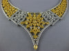 EXTRA LARGE 62.1CT WHITE & FANCY YELLOW DIAMOND 18K 2 TONE GOLD V SHAPE NECKLACE