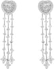 ESTATE 2.56CT DIAMOND 18K WHITE GOLD ROUND & BAGUETTE BALLERINA HANGING EARRINGS