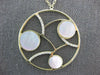 ESTATE LARGE DIAMOND & AAA MOTHER OF PEARL 14K YELLOW GOLD CIRCULAR FUN NECKLACE
