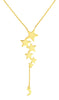 ESTATE 14KT YELLOW GOLD 3D CLASSIC MULTI STAR AND MOON LARIAT LOVE NECKLACE