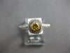 .53CT WHITE & FANCY YELLOW DIAMOND 18KT WHITE GOLD 3D FILIGREE ENGAGEMENT RING