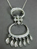 ANTIQUE LARGE .40CT DIAMOND 18KT WHITE GOLD 3D FILIGREE CHANDELIER PENDANT #3029