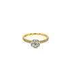 ESTATE .54CT DIAMOND 18KT 2 TONE GOLD CLASSIC FLOWER CLUSTER SEMI ETERNITY RING