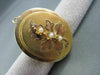 ANTIQUE LARGE 14KT YELLOW & ROSE GOLD FLOWER PEARL PENDANT BROOCH W/ CHAIN #1639