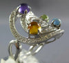 ESTATE 2.64CT DIAMOND & AAA MULTI GEM 14KT WHITE GOLD 3D CIRCULAR FUN LOVE RING