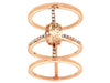 LARGE 1.98CT DIAMOND & AAA MORGANITE 14KT ROSE GOLD OVAL & ROUND 3 ROW FUN RING
