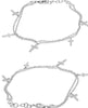 .11CT DIAMOND 14KT WHITE GOLD ROUND MULTI CROSS BY THE YARD ADJUSTABLE BRACELET