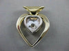 ESTATE .30CT DIAMOND 14K WHITE YELLOW GOLD OPEN 3D HEART SOLITAIRE PENDANT 17532
