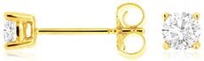 ESTATE .50CT DIAMOND 14KT YELLOW GOLD 3D ROUND CLASSIC FOUR PRONG STUD EARRINGS