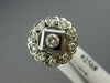 ANTIQUE WIDE .45CT DIAMOND 14K 2TONE GOLD SOLITAIRE MULTI HEART SQUARE RING 2568