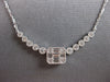 .51CT DIAMOND 14KT WHITE GOLD ROUND & BAGUETTE INVISIBLE FILIGREE LOVE NECKLACE