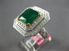 GIA EXTRA LARGE 5.86CT DIAMOND & AAA EMERALD 18KT 2 TONE GOLD 3D ENGAGEMENT RING