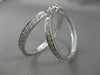 ESTATE 3.50CT DIAMOND HOOP INSIDE OUT 18K WHITE GOLD 33MM FILIGRE EARRINGS 20167