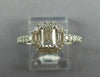 ESTATE 1.29CT DIAMOND 14K WHITE GOLD BAGUETTE & ROUND HALO ENGAGEMENT RING 26686
