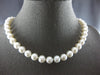 ESTATE AAA SOUTH SEA PEARL 14KT WHITE GOLD 3D 9MM CLASSIC LOVE NECKLACE #27950