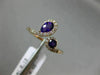 .68CT DIAMOND & AAA ROUND & PEAR SHAPE AMETHYST 14KT ROSE GOLD CRISS CROSS RING