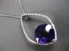 LARGE 7.01CT DIAMOND & AAA AMETHYST 14KT WHITE GOLD 3D CUSHION & ROUND PENDANT