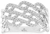 ESTATE WIDE .42CT DIAMOND 14KT WHITE GOLD 3D INFINITY 3 ROW ANNIVERSARY RING