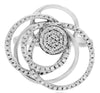 ESTATE LARGE .50CT DIAMOND 14K WHITE GOLD MULTI CIRCULAR TRINITY FLOWER FUN RING