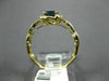 ESTATE 1.07CT DIAMOND & AAA SAPPHIRE 14K YELLOW GOLD FLOWER LEAF ENGAGEMENT RING