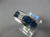ESTATE 3.20CT DIAMOND & AAA SAPPHIRE 18K WHITE GOLD PRINCESS INVISIBLE MENS RING