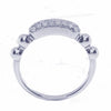 ESTATE .30CT DIAMOND 18KT WHITE GOLD 3D ROUND PAVE 3 ROW MULTI BEAD FUN RING