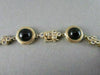 ANTIQUE 41.36CT FILIGREE CIRCLE ONYX & WHITE SAPPHIRE 14KT YELLOW GOLD NECKLACE