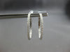 ESTATE 1.02CT DIAMOND 18K WHITE GOLD 3D CLASSIC INSIDE OUT HOOP HANGING EARRINGS