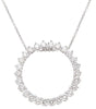 ESTATE 2.6CT DIAMOND 14KT WHITE GOLD 3D 3 PRONG CIRCLE OF LIFE FLOATING PENDANT
