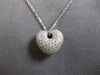 ESTATE .50CT DIAMOND 14KT WHITE GOLD 3D CLASSIC ROUND PAVE PUFF HEART PENDANT
