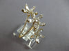 LARGE .94CT DIAMOND 14KT YELLOW GOLD 3D ROUND & BAGUETTE MULTI FLOWER FUN RING