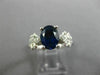 ESTATE 1.45CT DIAMOND & AAA SAPPHIRE 14KT WHITE GOLD 3D FILIGREE ENGAGEMENT RING