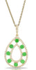 .85CT DIAMOND & AAA EMERALD 14KT YELLOW GOLD 3D OPEN TEAR DROP FLOATING PENDANT