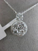ESTATE LARGE 1.26CT DIAMOND 18KT WHITE GOLD CLUSTER HALO FLOWER FLOATING PENDANT